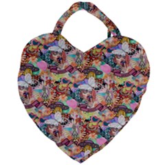 Retro Color Giant Heart Shaped Tote