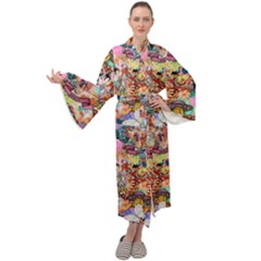 Retro Color Maxi Velour Kimono by Sparkle