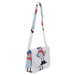 Angry Snowman Shoulder Bag With Back Zipper by SychEva