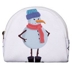 Angry Snowman Horseshoe Style Canvas Pouch by SychEva