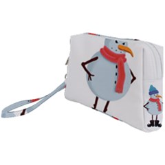 Angry Snowman Wristlet Pouch Bag (small) by SychEva