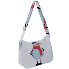 Angry Snowman Zip Up Shoulder Bag by SychEva