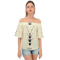 Banded Alder Borer  Off Shoulder Short Sleeve Top by Limerence