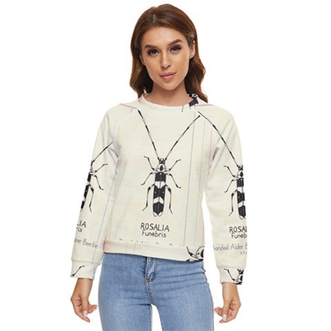 Banded Alder Borer  Women s Long Sleeve Raglan Tee by Limerence