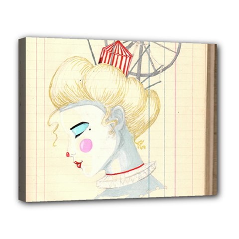 Clown Maiden Canvas 14  X 11  (stretched)