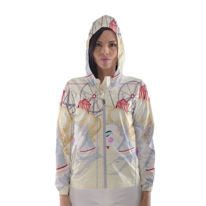 clown maiden Women s Hooded Windbreaker