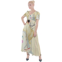 Clown Maiden Button Up Short Sleeve Maxi Dress