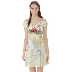 Clown Maiden Short Sleeve Skater Dress by Limerence