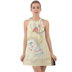 Clown Maiden Halter Tie Back Chiffon Dress by Limerence