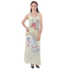 Clown Maiden Sleeveless Velour Maxi Dress