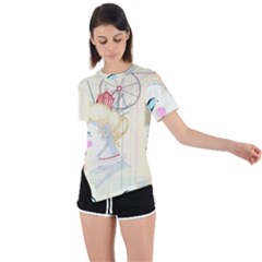 Clown Maiden Asymmetrical Short Sleeve Sports Tee