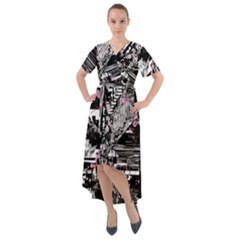 Cavities Front Wrap High Low Dress by MRNStudios