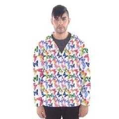 Multicolored Butterflies Men s Hooded Windbreaker by SychEva