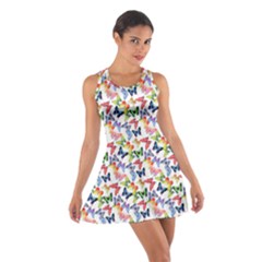 Multicolored Butterflies Cotton Racerback Dress by SychEva