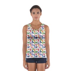 Multicolored Butterflies Sport Tank Top  by SychEva