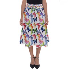 Multicolored Butterflies Perfect Length Midi Skirt by SychEva