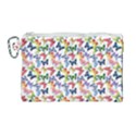 Multicolored Butterflies Canvas Cosmetic Bag (Large) View1