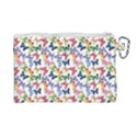 Multicolored Butterflies Canvas Cosmetic Bag (Large) View2