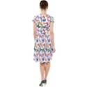 Multicolored Butterflies Cap Sleeve Midi Dress View2