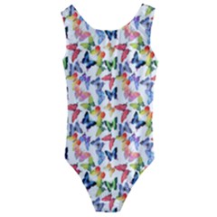 Multicolored Butterflies Kids  Cut-out Back One Piece Swimsuit by SychEva