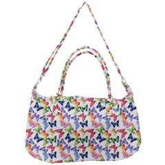 Multicolored Butterflies Removal Strap Handbag by SychEva