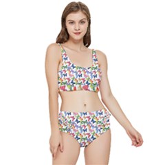 Multicolored Butterflies Frilly Bikini Set by SychEva