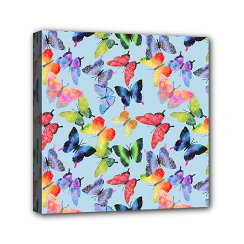 Watercolor Butterflies Mini Canvas 6  X 6  (stretched) by SychEva