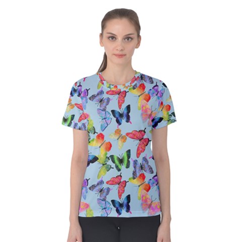 Watercolor Butterflies Women s Cotton Tee by SychEva