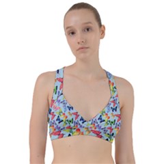 Watercolor Butterflies Sweetheart Sports Bra by SychEva