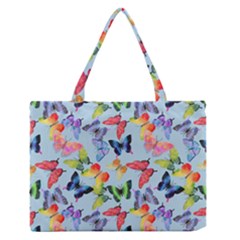 Watercolor Butterflies Zipper Medium Tote Bag by SychEva