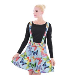 Watercolor Butterflies Suspender Skater Skirt