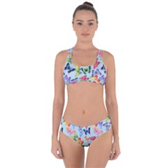 Watercolor Butterflies Criss Cross Bikini Set by SychEva