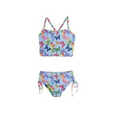 Watercolor Butterflies Girls  Tankini Swimsuit by SychEva