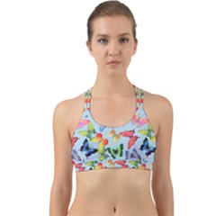 Watercolor Butterflies Back Web Sports Bra by SychEva