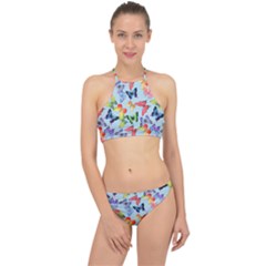 Watercolor Butterflies Racer Front Bikini Set by SychEva