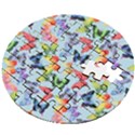 Watercolor Butterflies Wooden Puzzle Round View2