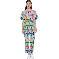 Watercolor Butterflies Batwing Lightweight Jumpsuit by SychEva