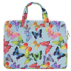 Watercolor Butterflies Macbook Pro Double Pocket Laptop Bag by SychEva