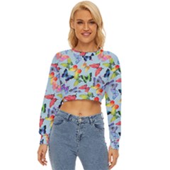 Watercolor Butterflies Lightweight Long Sleeve Sweatshirt