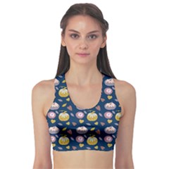 Autumn Pumpkins Sports Bra by SychEva