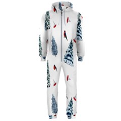 Christmas Trees And Bullfinches Hooded Jumpsuit (men)  by SychEva