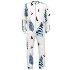 Christmas Trees And Bullfinches Onepiece Jumpsuit (men)  by SychEva