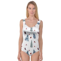 Christmas Trees And Bullfinches Princess Tank Leotard 