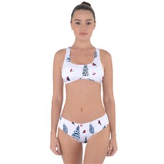 Christmas Trees And Bullfinches Criss Cross Bikini Set by SychEva