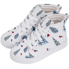 Christmas Trees And Bullfinches Kids  Hi-top Skate Sneakers by SychEva