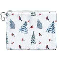 Christmas Trees And Bullfinches Canvas Cosmetic Bag (xxl) by SychEva