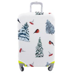 Christmas Trees And Bullfinches Luggage Cover (medium) by SychEva