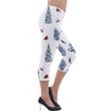 Christmas Trees And Bullfinches Lightweight Velour Capri Leggings  View4