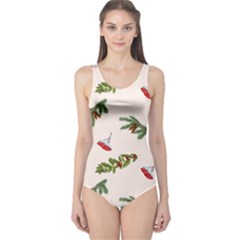 Rowan Branches And Spruce Branches One Piece Swimsuit by SychEva