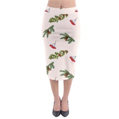 Rowan Branches And Spruce Branches Midi Pencil Skirt by SychEva